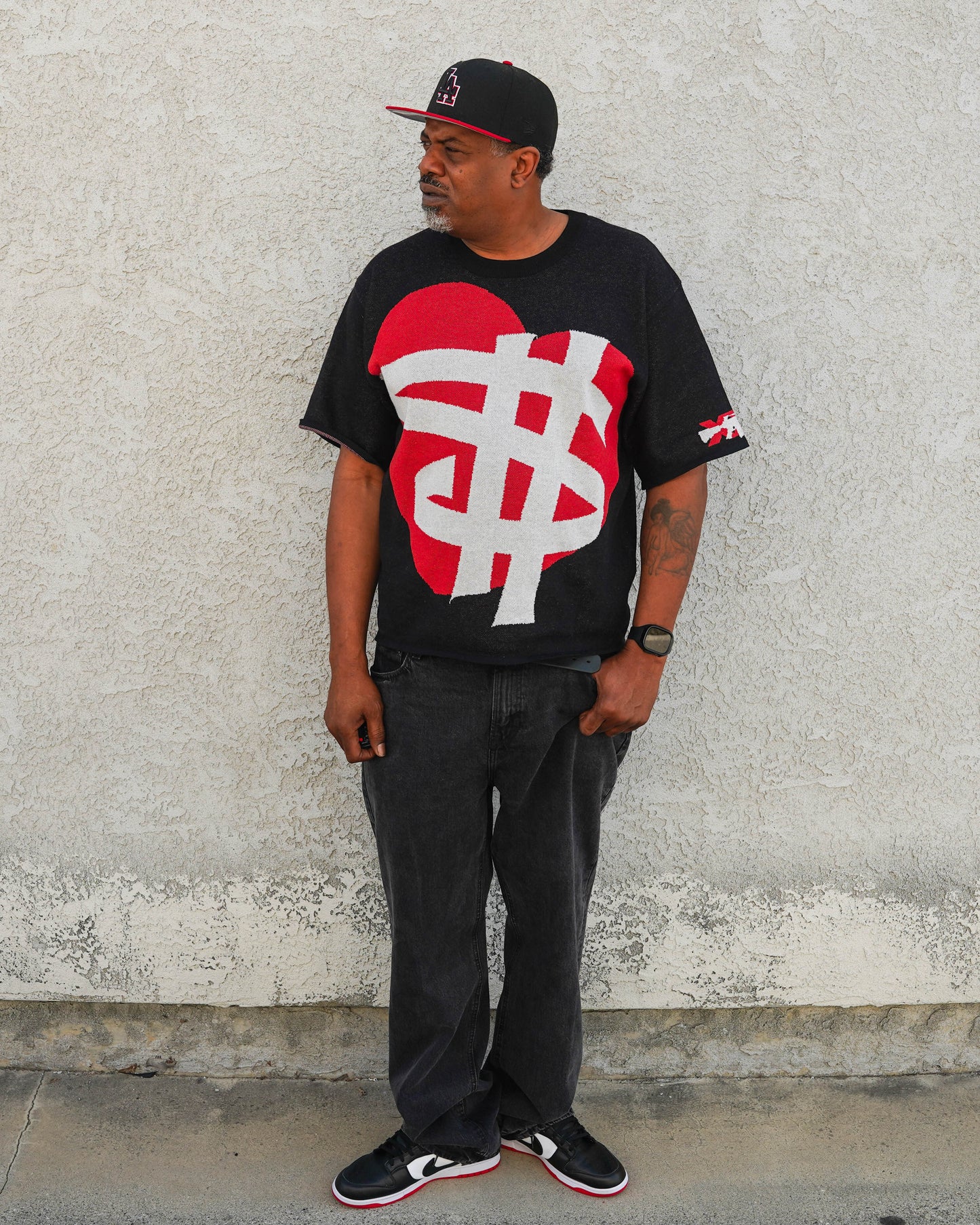 HAVE HEART HAVE MONEY KNITTED CLASSIC TEE BLACK