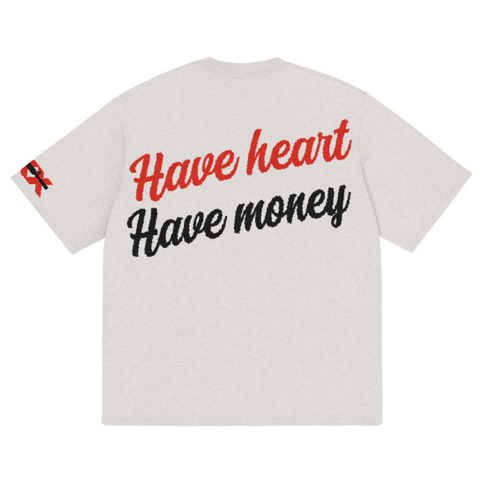 HAVE HEART HAVE MONEY KNITTED CLASSIC TEE BONE