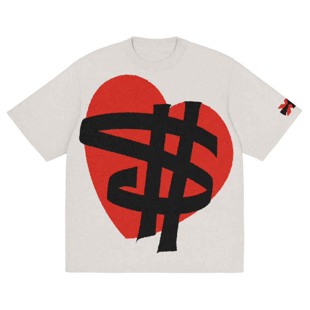 HAVE HEART HAVE MONEY KNITTED CLASSIC TEE BONE